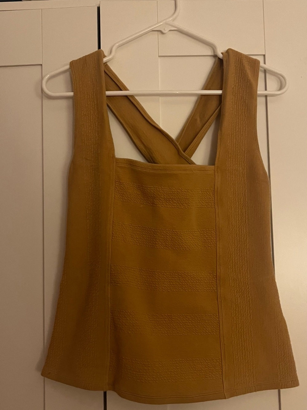 MEAVE Mustard Crossback thin Knit Tank Top - Women size M